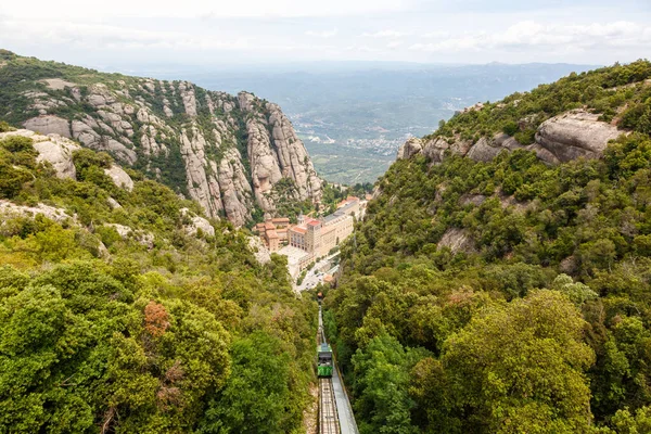 Montserrat Abbey Monastery Landscape Barcelona Spain Catalonia Cable Car Travel — Stock Photo, Image