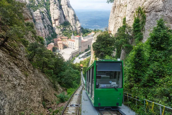 Montserrat Abbey Monastery Cable Car Barcelona Spain Catalonia Travel Traveling — Stock Photo, Image