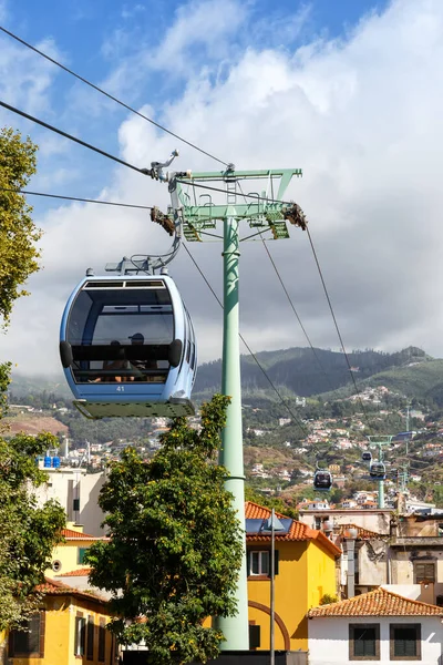 Portekiz 'deki Madeira Adası' nda botanik bahçesi portresi gezisine giden Funchal kablo arabası