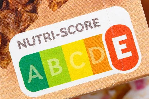 Nutri Beslenme Etiketi Sembolü Nutri Score Için Sağlıksız Yeme — Stok fotoğraf