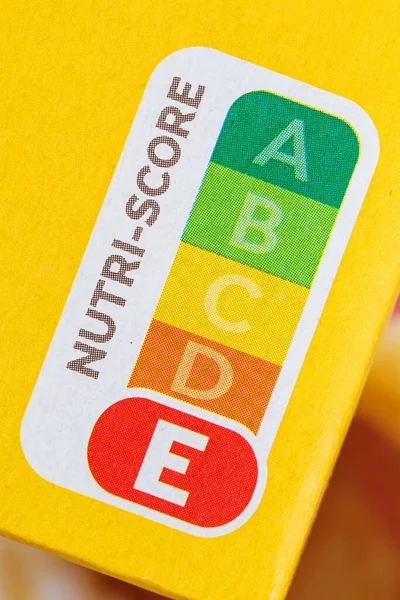 Nutri Score Símbolo Etiqueta Nutricional Alimentação Não Saudável Para Formato — Fotografia de Stock