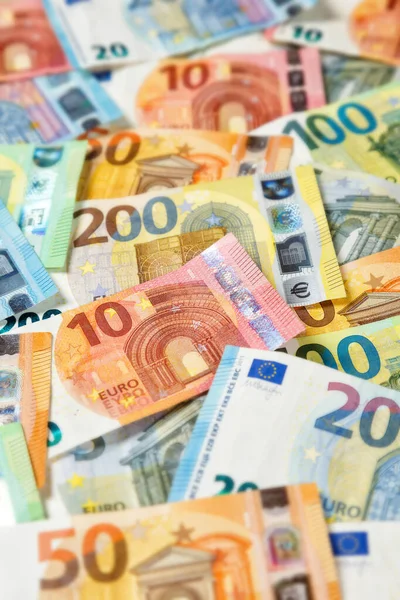 Banconote Euro Disegno Legge Risparmio Denaro Sfondo Pagare Finanze Formato — Foto Stock