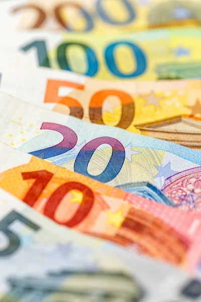 Notas Euro Factura Poupança Fundo Dinheiro Pagamento Retrato Formato Financia — Fotografia de Stock