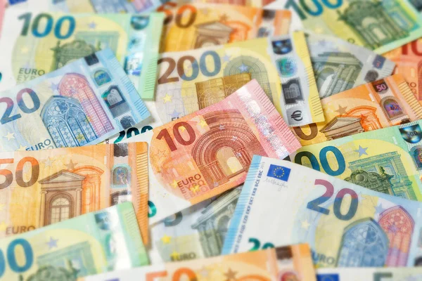 Euro Banknotları Tasarruf Para Arka Plan Ödeme Finans Banknotları Zengin — Stok fotoğraf