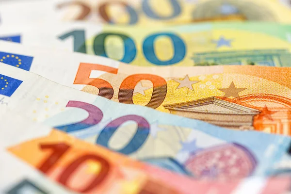 Euro Banknotları Tasarruf Para Arka Plan Ödeme Finans Banknotları Zengin — Stok fotoğraf