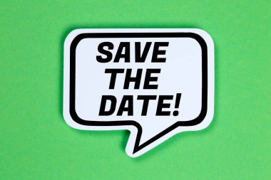 Tarih davet iletisini konuşma balonu iletişim konseptine kaydet