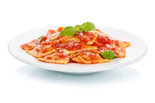 Ravioli Pasta Mahlzeit Isoliert Auf Weißem Hintergrund Aus Italien Zum — Stockfoto