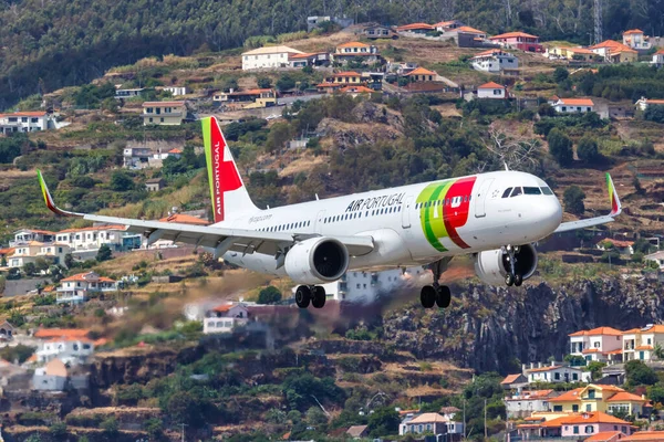 Funchal Portugal Septiembre 2022 Tap Air Portugal Airbus A321Neo Avión — Foto de Stock