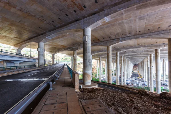 Funchal Portugalia Września 2022 Budowa Betonowych Szczudeł Pod Pasem Startowym — Zdjęcie stockowe