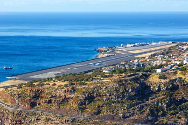 Funchal Portugalia Września 2022 Przegląd Portu Lotniczego Funchal Fnc Portugalii — Zdjęcie stockowe