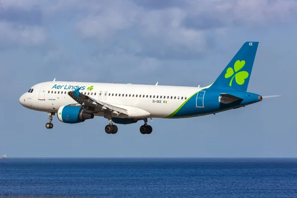 Lanzarote España Septiembre 2022 Aer Lingus Airbus A320 Aeropuerto Lanzarote — Foto de Stock