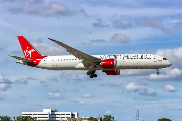 Miami Estados Unidos Novembro 2022 Virgin Atlantic Boeing 787 Dreamliner — Fotografia de Stock