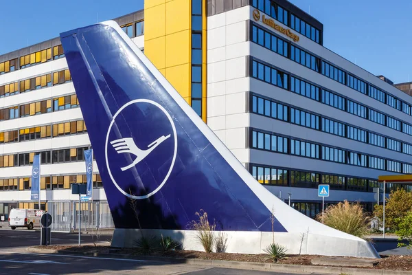 Франкфурт Німеччина Серпня 2022 Літак Штаб Квартирі Lufthansa Франкфуртському Аеропорту — стокове фото