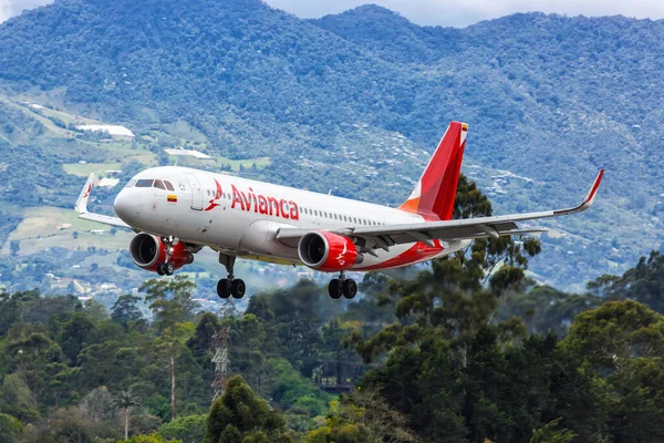 Medellín Colômbia Abril 2022 Avianca Airbus A320 Aeroporto Medellín Rionanabol — Fotografia de Stock