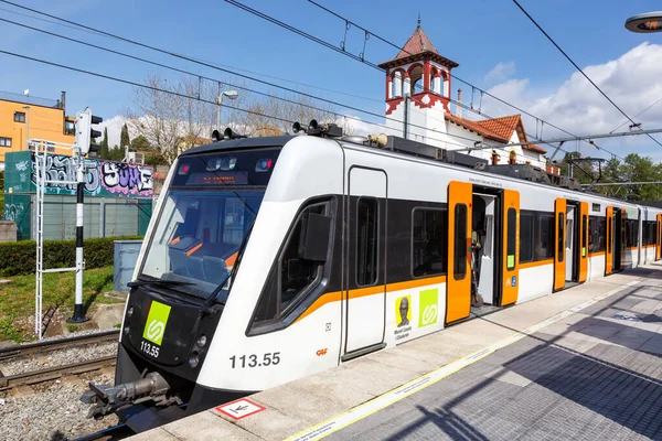 Барселона Испания Апреля 2022 Года Пригородный Железнодорожный Региональный Поезд Fgc — стоковое фото