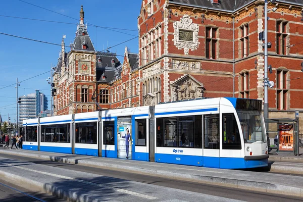 Амстердам Нидерланды Октября 2022 Года Трамвайный Трамвай Siemens Combino Главном — стоковое фото