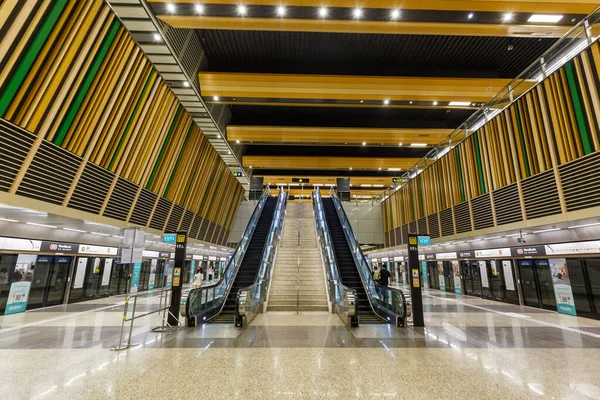 Σιγκαπούρη Φεβρουαρίου 2023 Μετρό Υπόγειο Σταθμό Woodlands Της Thomson East — Φωτογραφία Αρχείου
