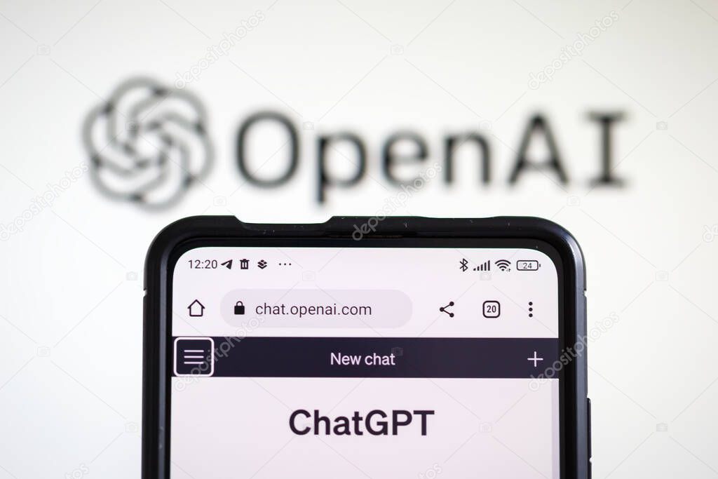 Stuttgart, Germany - April 14, 2023 ChatGPT artificial intelligence AI Chat GPT with OpenAI logo in Stuttgart, Germany.