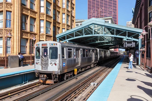 Chicago Abd Mayıs 2023 Chicago Yükseltilmiş Metro Hızlı Tren Toplu — Stok fotoğraf