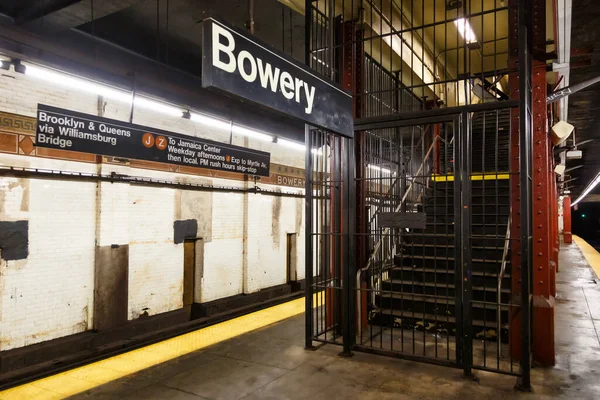 New York États Unis Avril 2023 Station Métro Bowery Sur — Photo