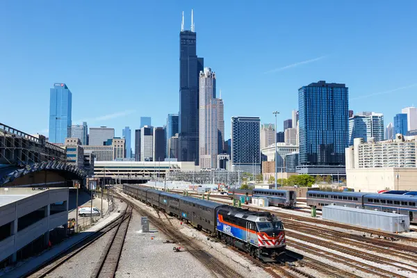 Chicago Abd Mayıs 2023 Metra Banliyö Treniyle Abd Nin Chicago — Stok fotoğraf