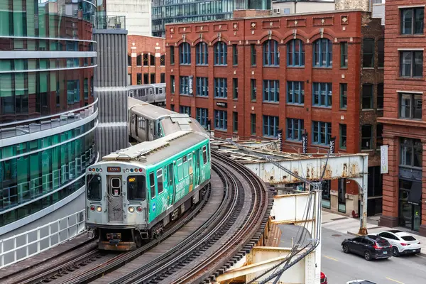 Chicago Estados Unidos Maio 2023 Chicago Elevated Metro Rapid Rail — Fotografia de Stock