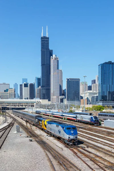 Chicago United States May 2023 Skyline Amtrak Southwest Chief Passenger — Stock Photo, Image