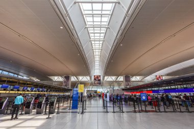 New York, ABD - 12 Mayıs 2023: ABD 'deki New York JFK Havaalanı Terminal 4.