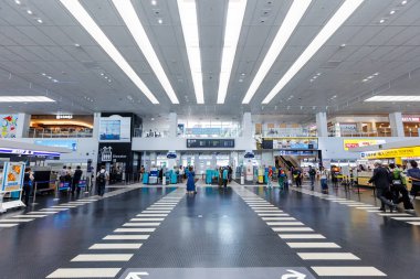 Kobe, Japonya - 2 Ekim 2023: Kobe Havalimanı Terminali (UKB).