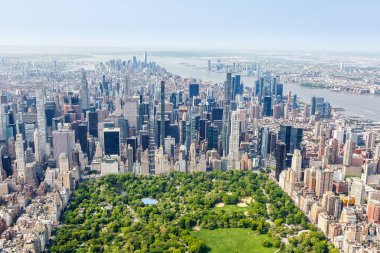 New York City gökdeleni. Manhattan Emlak 'ın gökdeleni. ABD' de Central Park hava manzaralı fotoğraf.