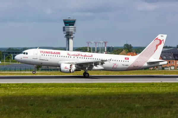 Brussels Belgium May 2022 Tunisair Airbus A320 Airplane Brussels Airport — Stock Photo, Image