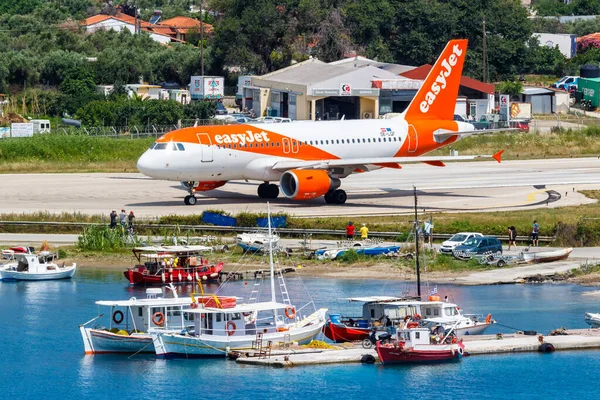Skiathos Greece June 2023 Easyjet Airbus A319 Airplane Skiathos Airport — Stock Photo, Image