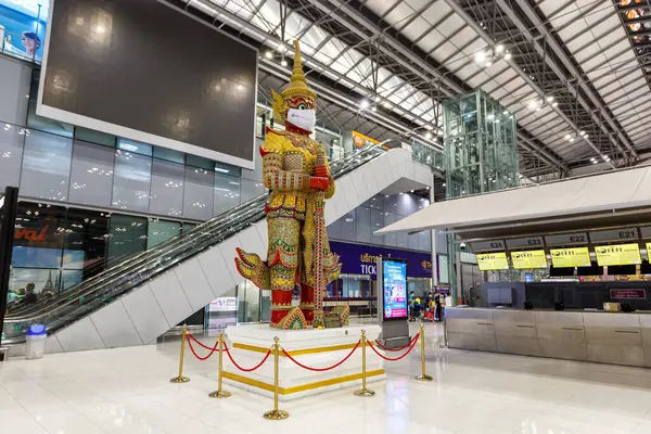 Bangkok Tailândia Fevereiro 2023 Terminal Aeroporto Internacional Suvarnabhumi Bangkok Tailândia — Fotografia de Stock
