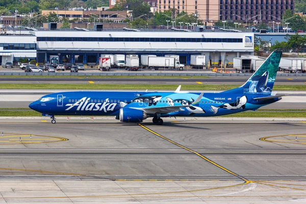 Nova York Estados Unidos Maio 2023 Alaska Airlines Boeing 737 — Fotografia de Stock