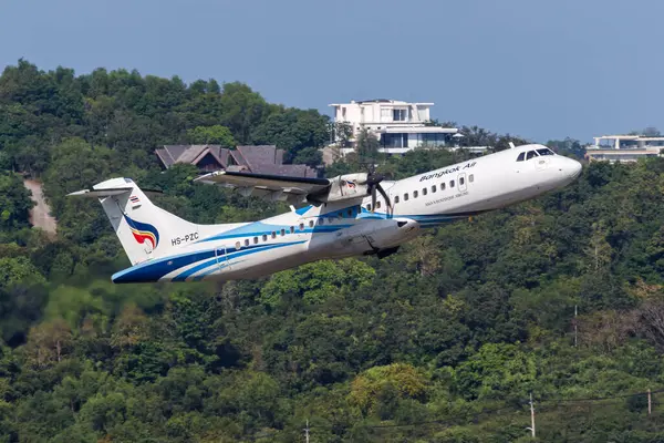 Samui Таїланд Лютого 2023 Року Літак Bank Air Atr 600 Стокове Зображення