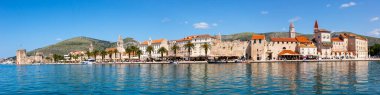 View of the old town of Trogir panorama at the Mediterranean Sea vacation traveling in Croatia clipart