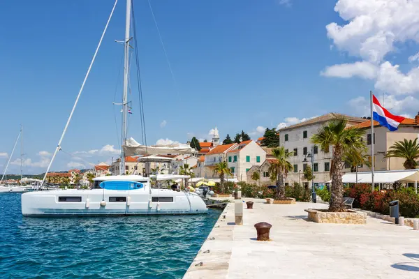 Rogoznica Waterkant Jachthaven Aan Middellandse Zee Vakantie Reizen Kroatië — Stockfoto
