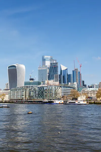 Skyline Londres Avec Des Gratte Ciel Dans Quartier Financier Thames — Photo