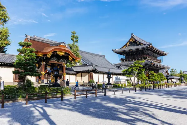 Entrada Para Templo Budista Mosteiro Higashi Hongan Antiga Cidade Histórica — Fotografia de Stock