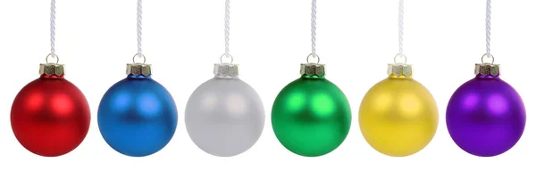 クリスマスボールは白で隔離されたボールバブルデコの装飾を悩ませます — ストック写真