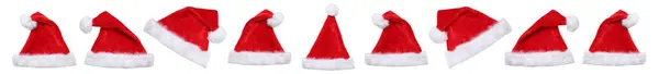 圣诞圣诞圣诞礼帽连续冬季全景条款隔离在白色背景下 — 图库照片