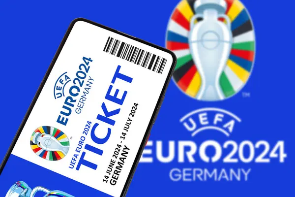 Jerman Mei 2024 Tiket Untuk Uefa Euro 2024 Logo Kejuaraan Stok Foto