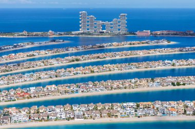 Dubai Atlantis 'li Palm Jumeirah Kraliyet Oteli' nin suni adası.