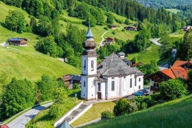 Pilgrimage Church Maria Gern in the Bavarian Alps mountains Bavaria in Berchtesgaden, Germany clipart