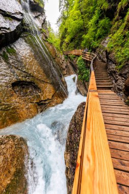 Wimbachklamm Wimbach canyon in the Bavarian Alps portrait format in Bavaria Ramsau near Berchtesgaden, Germany clipart