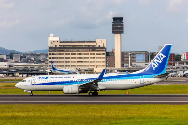 stock image Osaka, Japan - October 1, 2023: ANA All Nippon Airways Boeing 737-800 airplane at Osaka Itami Airport (ITM) in Japan.