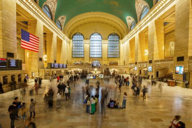 New York, ABD - 30 Nisan 2023: Manhattan New York, ABD Grand Central Terminal tren istasyonu mimarisi.