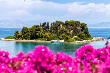 Akdeniz 'deki Fare Adası Yunanistan' daki Korfu adasında çiçek tatiliyle