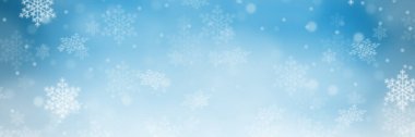 Mavi desenli kış arkaplanlı Noel arkaplanı kar taneleri afişi kopyalama alanı kar yağışıweather forecast