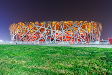 Beijing, China - April 11, 2024: National Olympic Stadium Bird's Nest modern architecture in Beijing, China. clipart